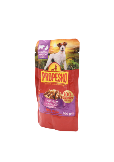 Propesko kapsička pre psov – Hovädzie a Králik 100 g