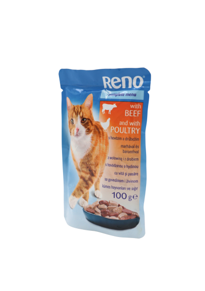 Reno kapsička pre mačky – Hydina a Hovädzie 100 g