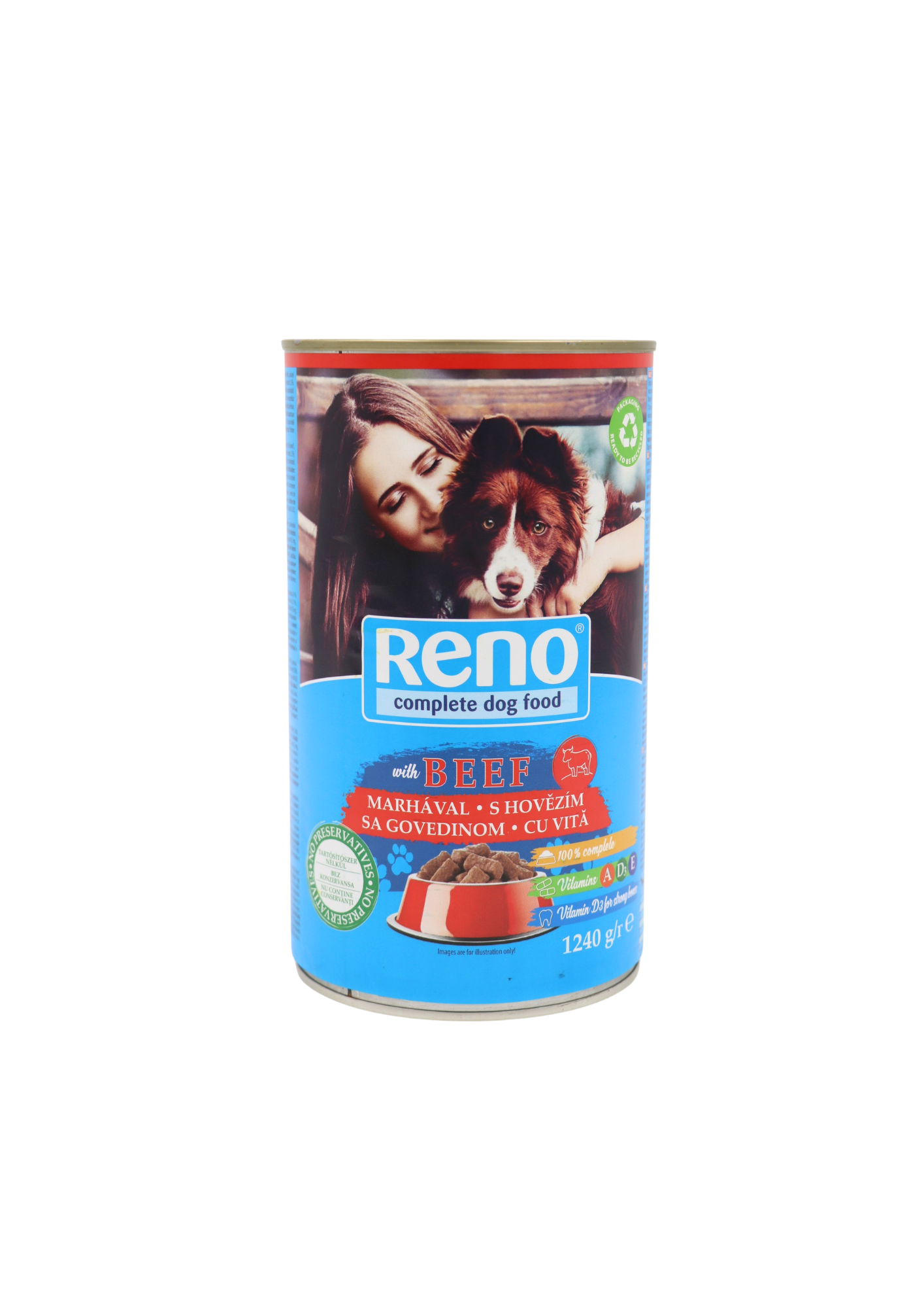 Reno konzerva pre psov hovädzie 1240g