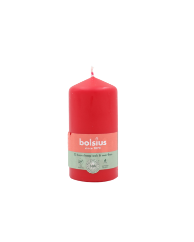Bolsius valcová sviečka Pillar Delicate Red 33h