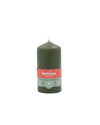 Bolsius valcová sviečka Pillar Fresh Olive 33h