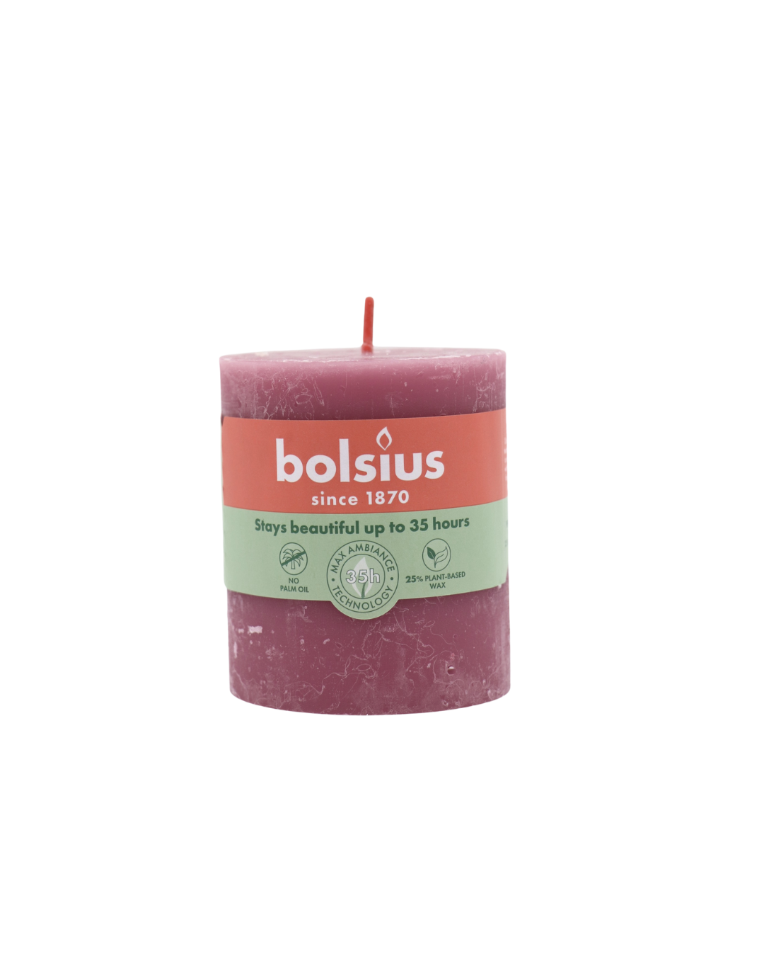 Bolsius rustikálna sviečka Ash Rose 35h