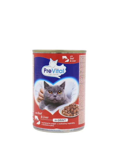 PreVital konzerva pre mačky hovädzie-pečeň 415g