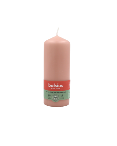Bolsius valcová sviečka Pillar Misty Pink 45h