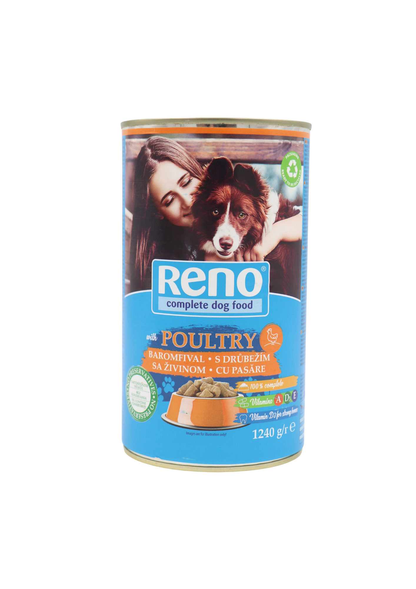 Reno konzerva pre psov hydina 1240g