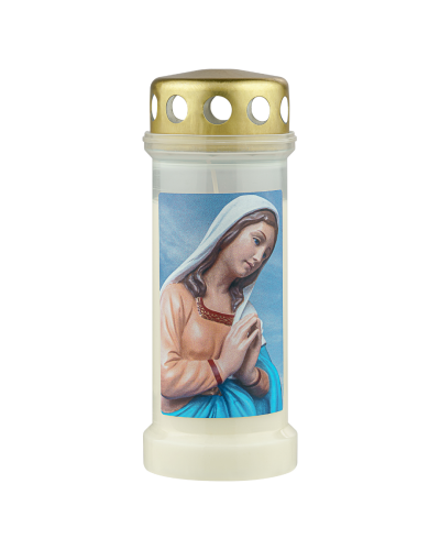 Bolsius Náhrobná sviečka s motívom Holy Mary (Doba horenia 70h)
