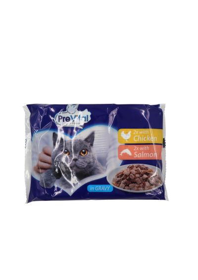 PreVital kapsička pre mačky kuracie losos 4x100g