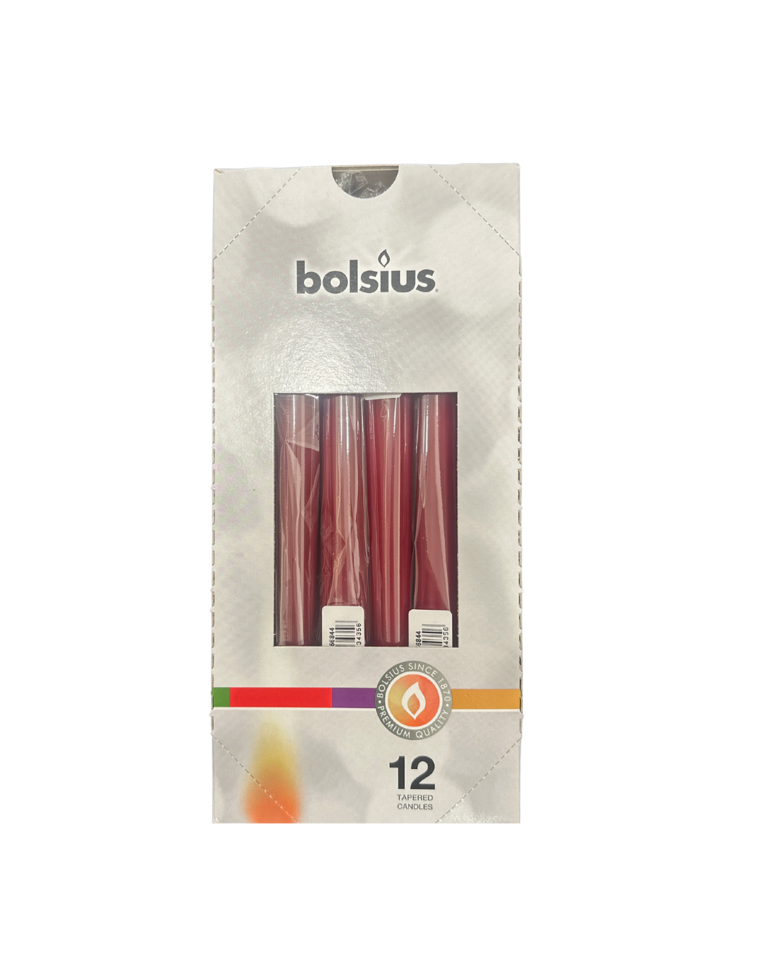 Bolsius parafínové dlhé sviečky Wine Red 12ks/10h