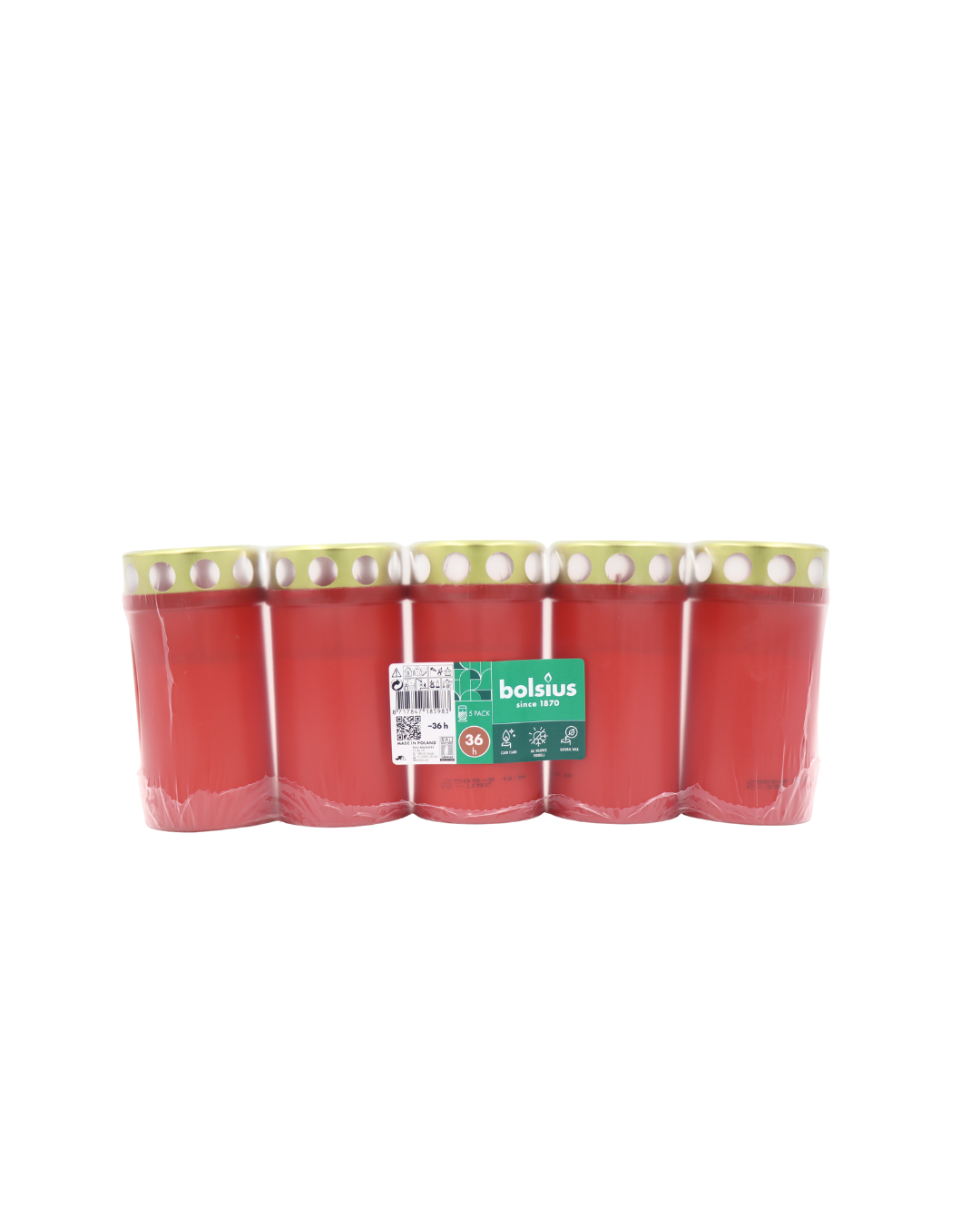 Bolsius náhrobná sviečka 5x100g (Doba horenia 36h)