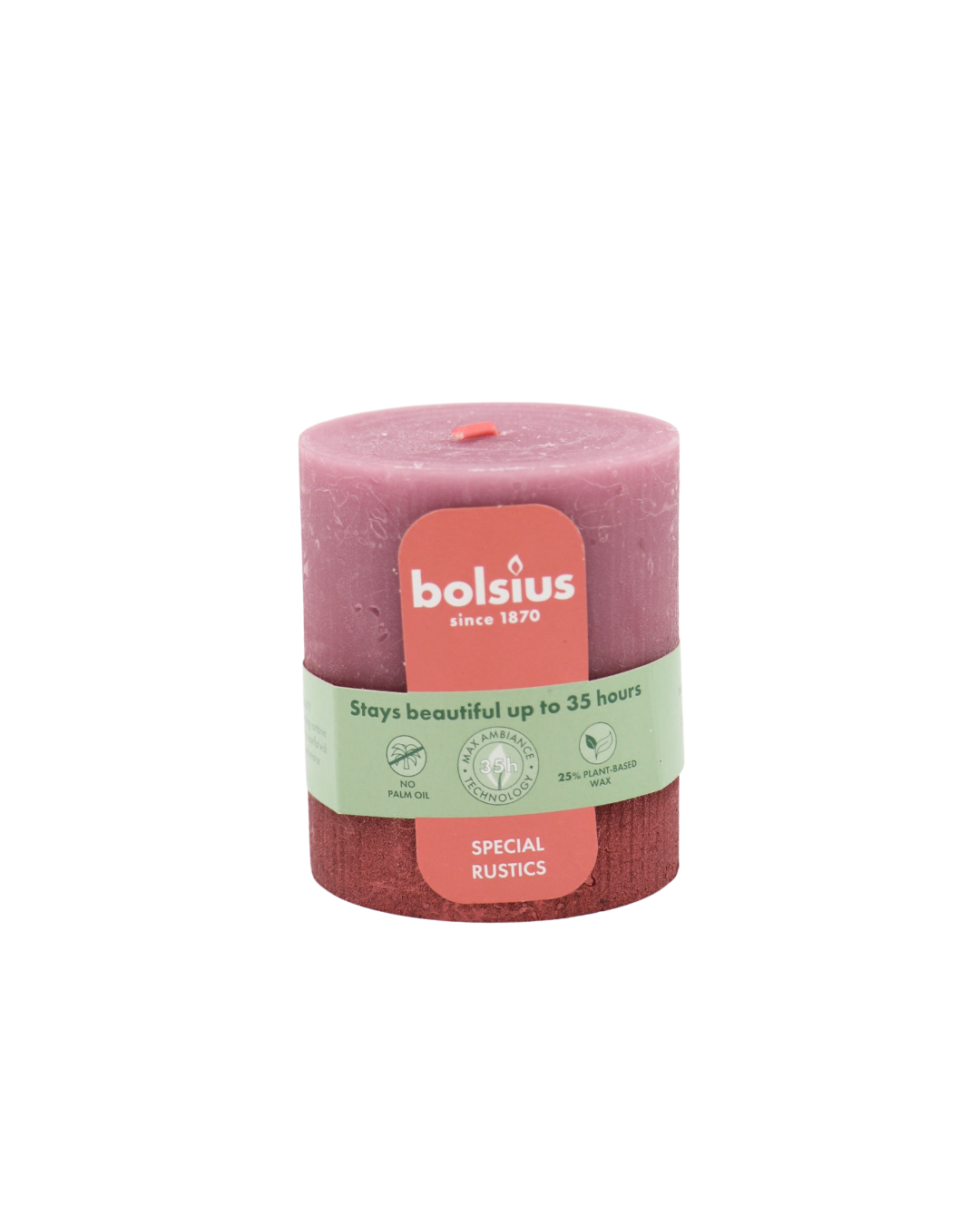 Bolsius rustikálna sviečka sunset 80/68mm Ash Rose/Red