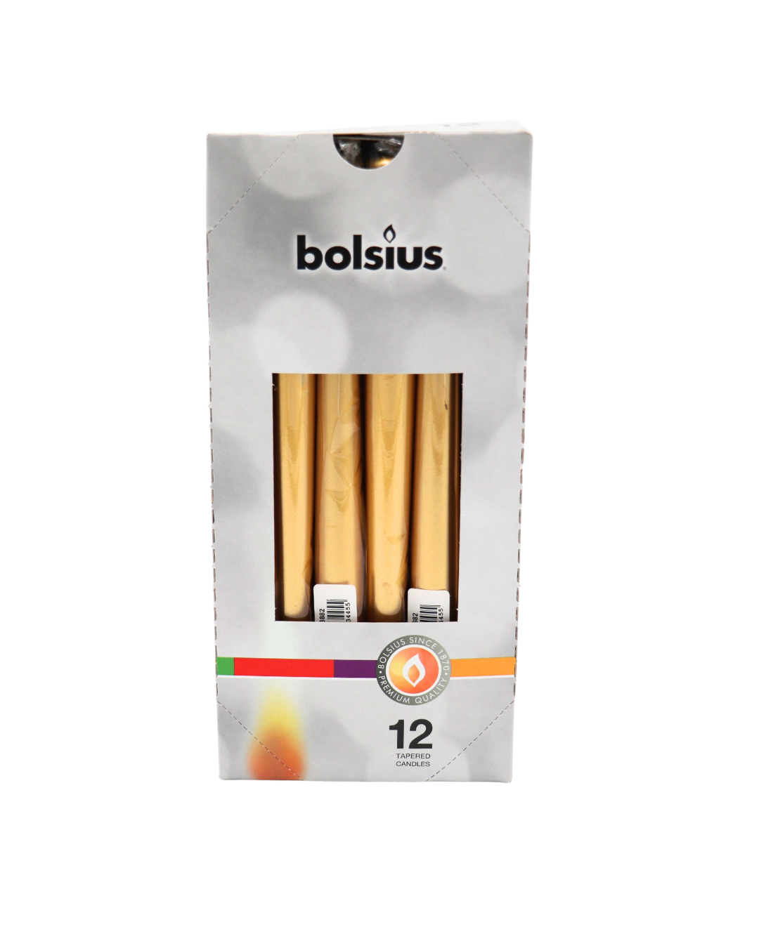 Bolsius dlhé sviečky 245/24 12ks - Gold
