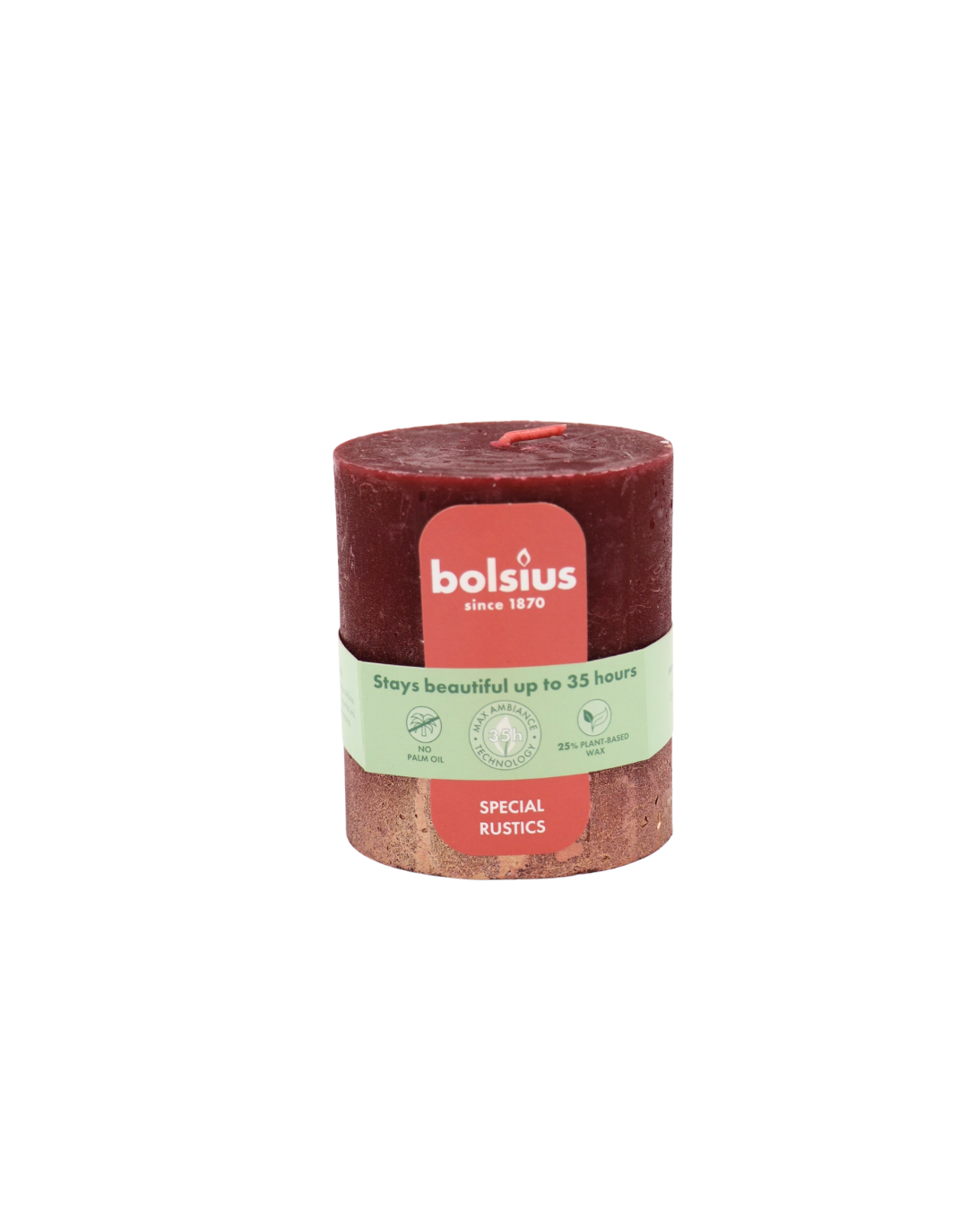 Bolsius rustikálna sviečka sunset 80/68mm Velvet red/copper