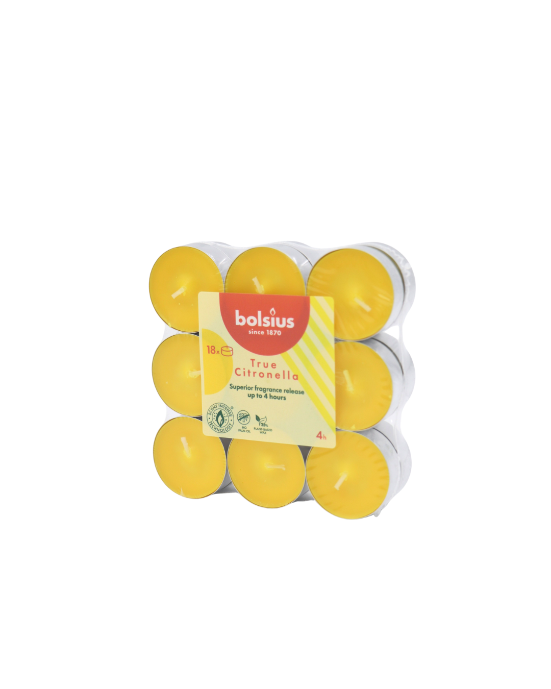 Bolsius čajové sviečky 18ks True Citronella (Doba horenia 4h)