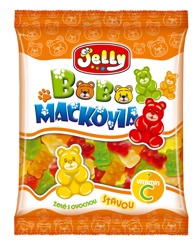 JELLY Bobo Mackovia želé s ovocnou šťavou + vitamín C 80g (25ks x2=25ks/kartón)