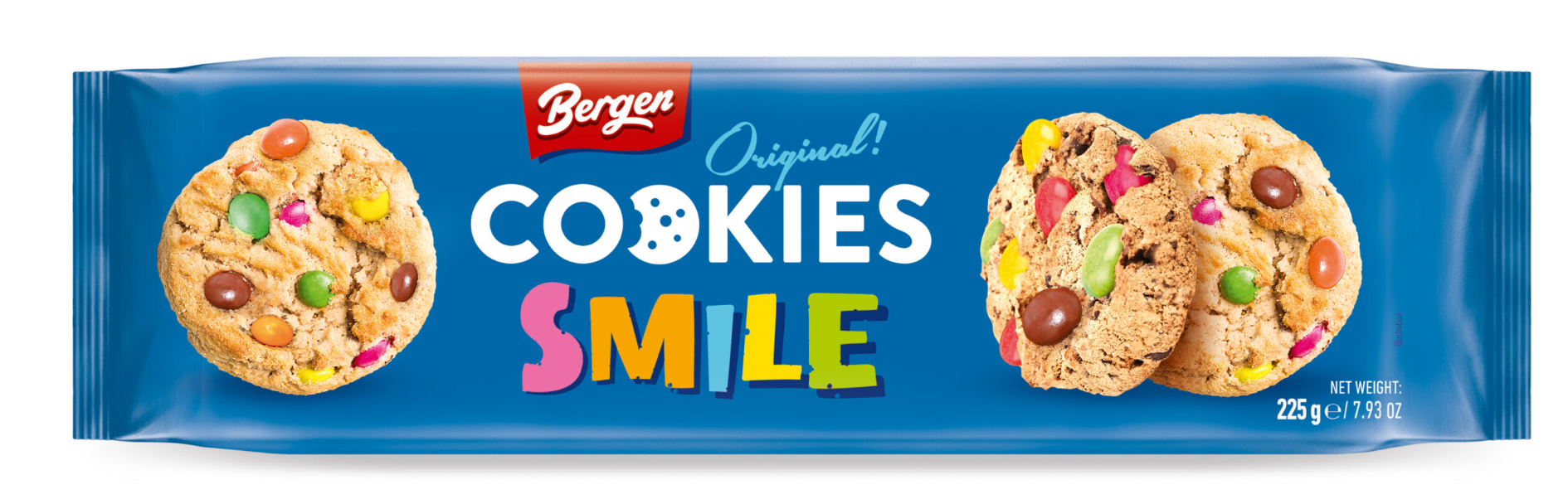 COOKIES SMILE 225g sušienky s čokoládou a dražé 24ks/kartón