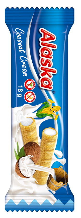 ALASKA KOKOSOVÁ - kukuričné trubičky 18g (384ks/karton)