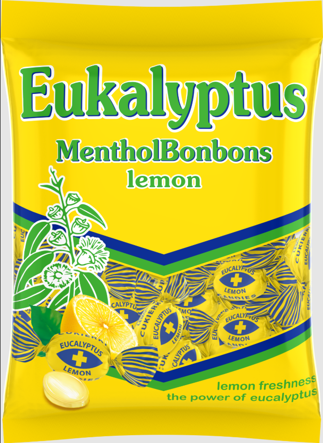 EUCALYPTUS LEMON dropsy s mätovým olejom 150g