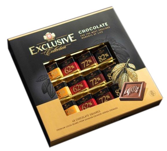 EXCLUSIVE Collection 240g, 48ksx5g čoko kociek